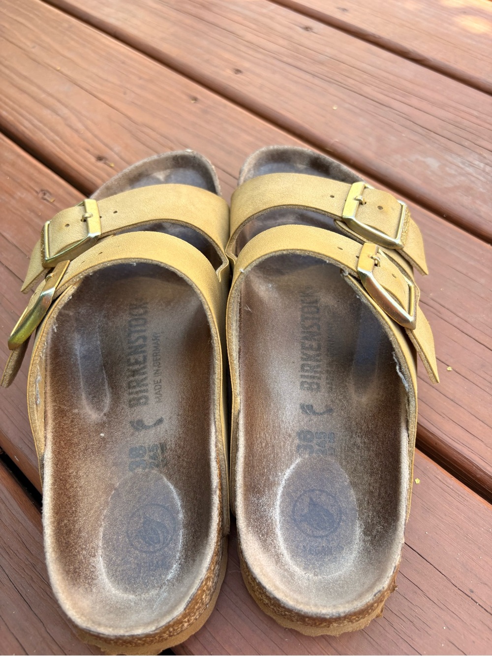Birkenstock Double Strap Slide Sandals in Tan - Picture 4 of 16